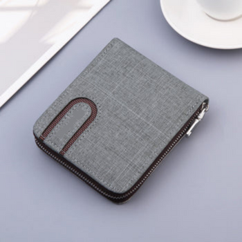 Mens Canvas Short Multifunctional Wallet