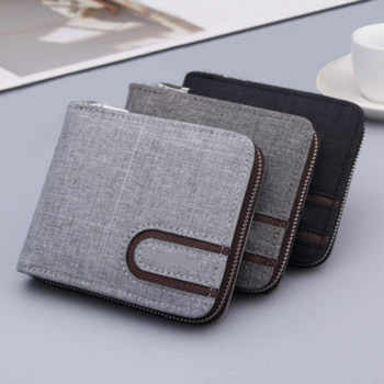 Mens Canvas Short Multifunctional Wallet